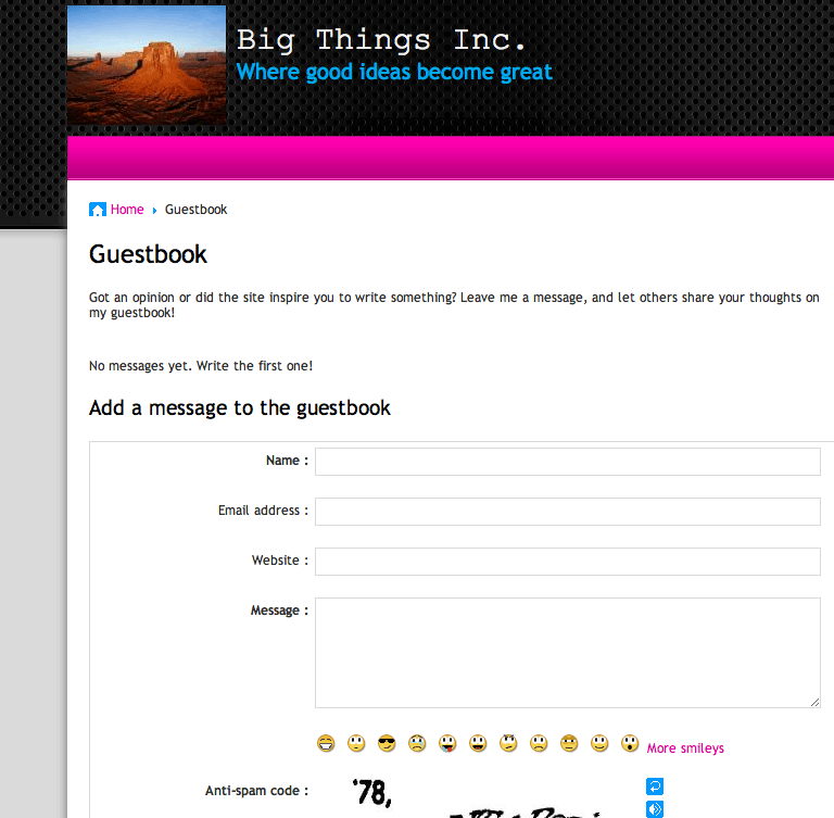 How to publish an online guestbook emyspot