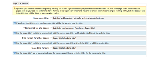 Setting site-wide title formats keeps things consistent