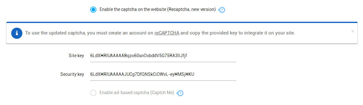 Recaptcha from emyspot portal